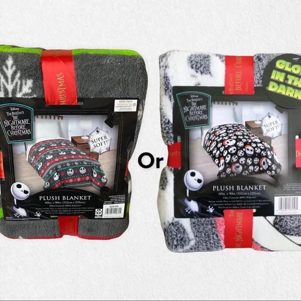 Nightmare‎ Before Christmas Glow In The Dark Blanket